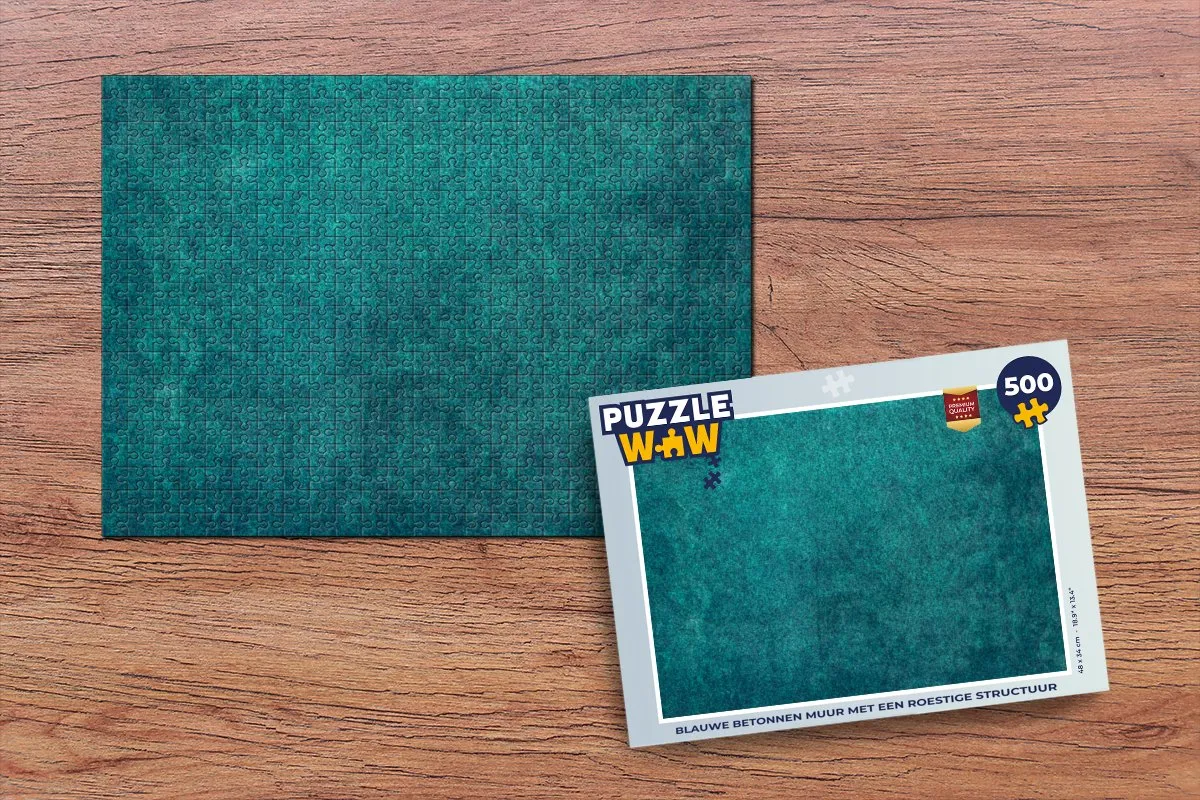 PuzzleWow Blauwe Betonnen Muur Legpuzzel 500 Stuks - Multicolor