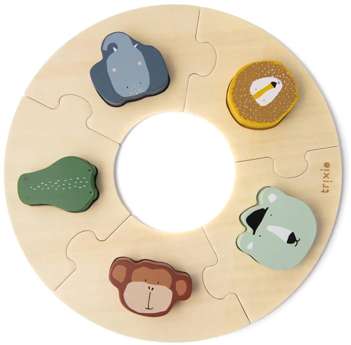 Trixie Houten Ronde Vormenpuzzel 10-delig