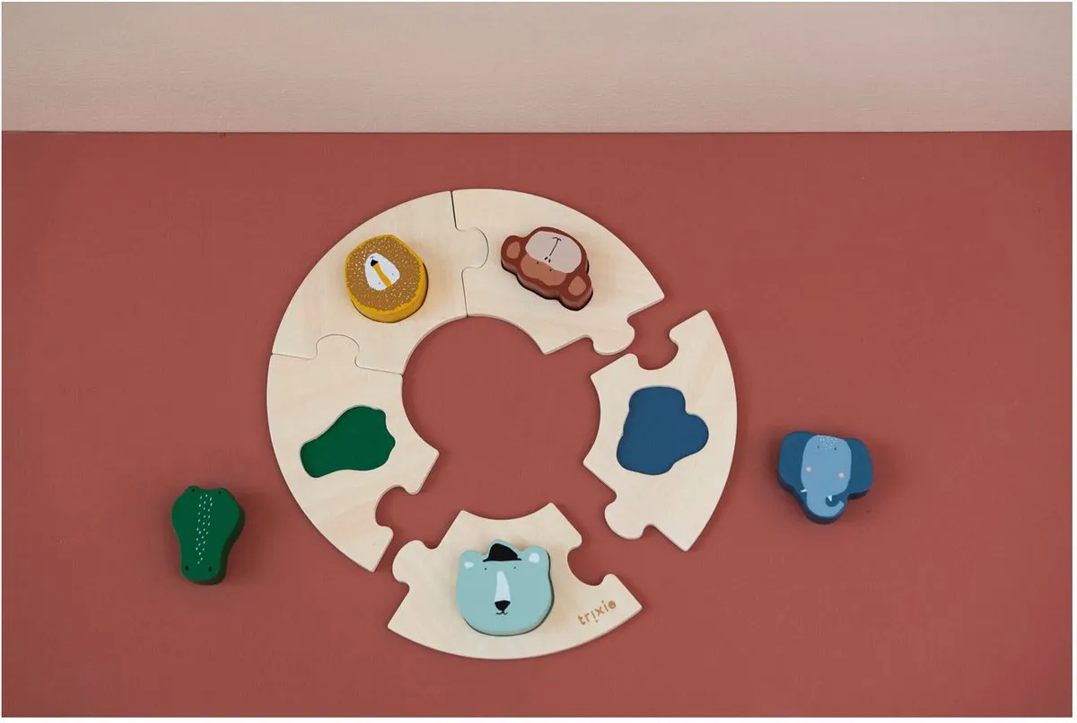 Trixie Houten Ronde Vormenpuzzel 10-delig - Multi