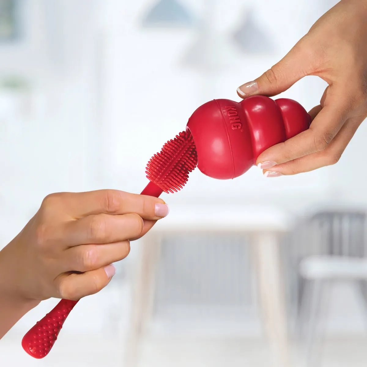 KONG Brush Schoonmaakborstel Hond 18cm - Rood