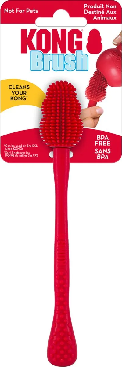 KONG Brush Schoonmaakborstel Hond 18cm - Rood