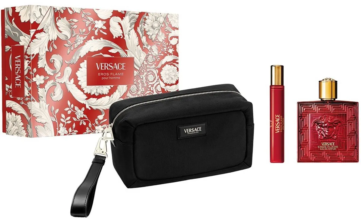 Versace Eros Flame Heren Parfumset - 3 Stuks