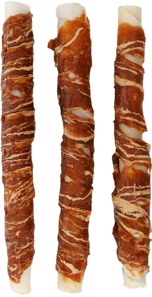 Flamingo Hondensnack Rawhide Kip & Vis - 360g (12 st)