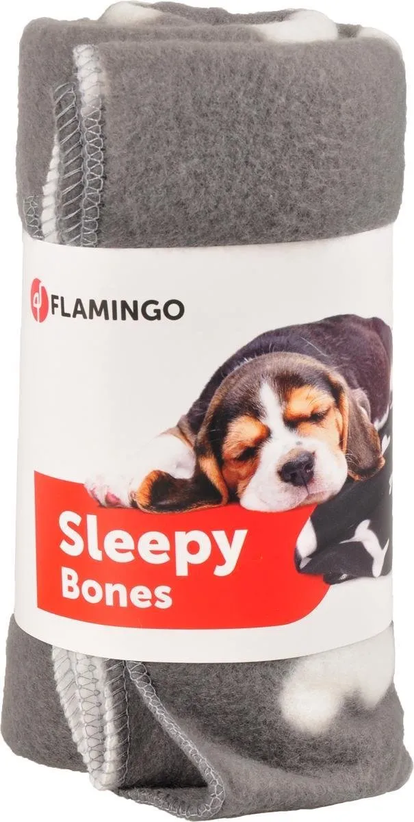 Flamingo Fleece Deken Grijs - 120g - 4-Seizoenen