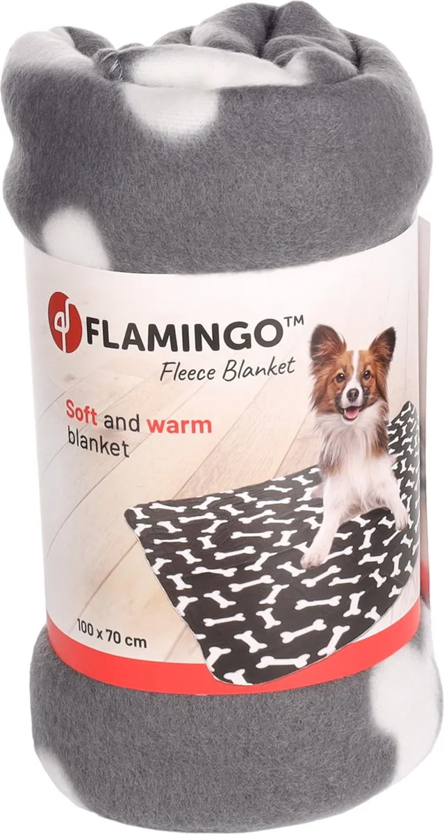 Flamingo Fleece Deken Grijs - 120g - 4-Seizoenen - afbeelding 6 van 6