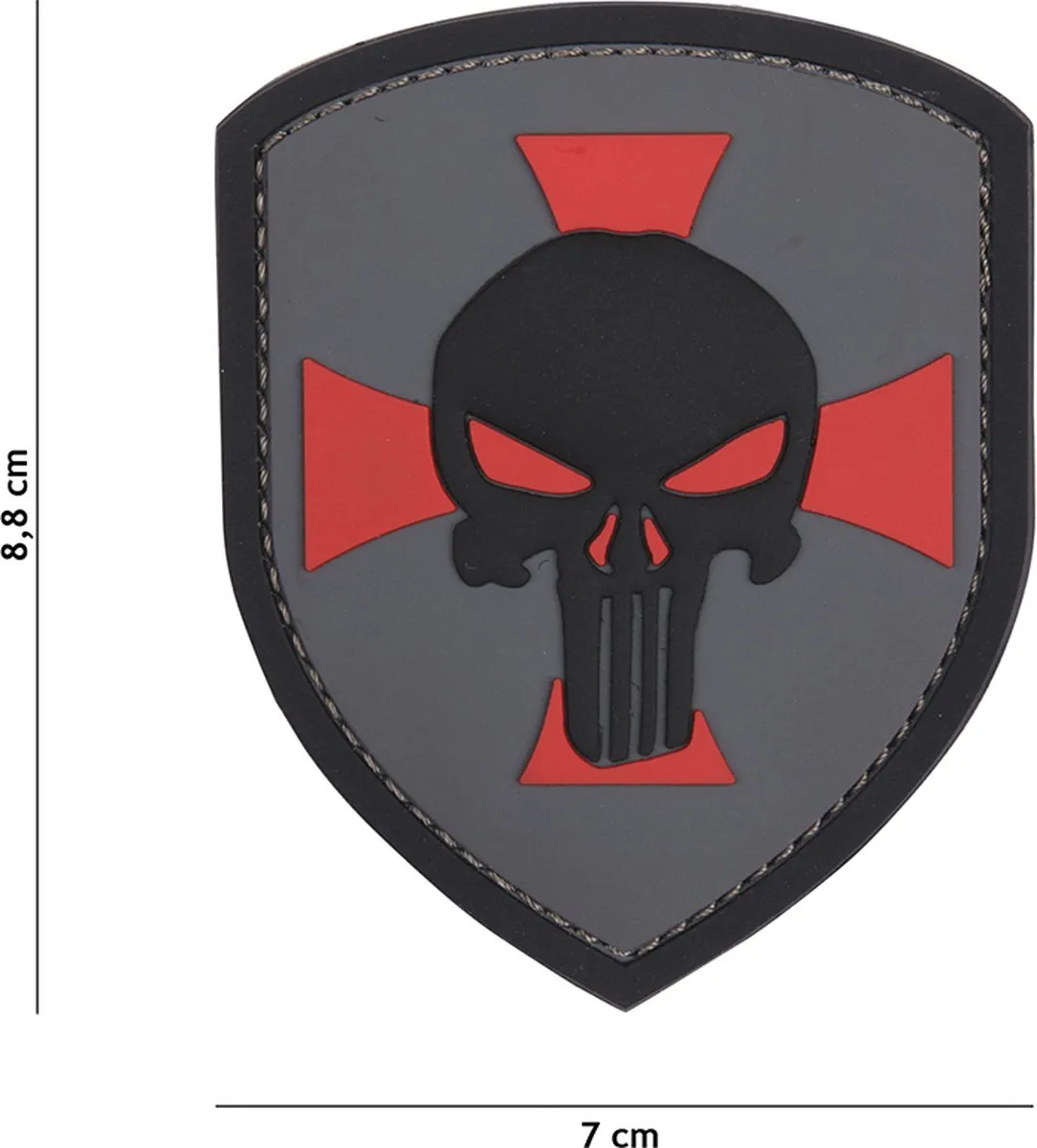 101 Inc Embleem 3D PVC Schild Punisher Grijs 20002