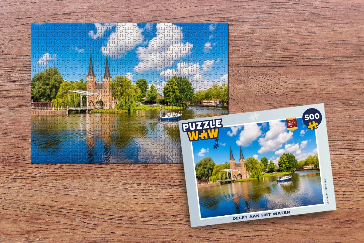 PuzzleWow Delft Waterboot Legpuzzel 500 Stuks - Multicolor