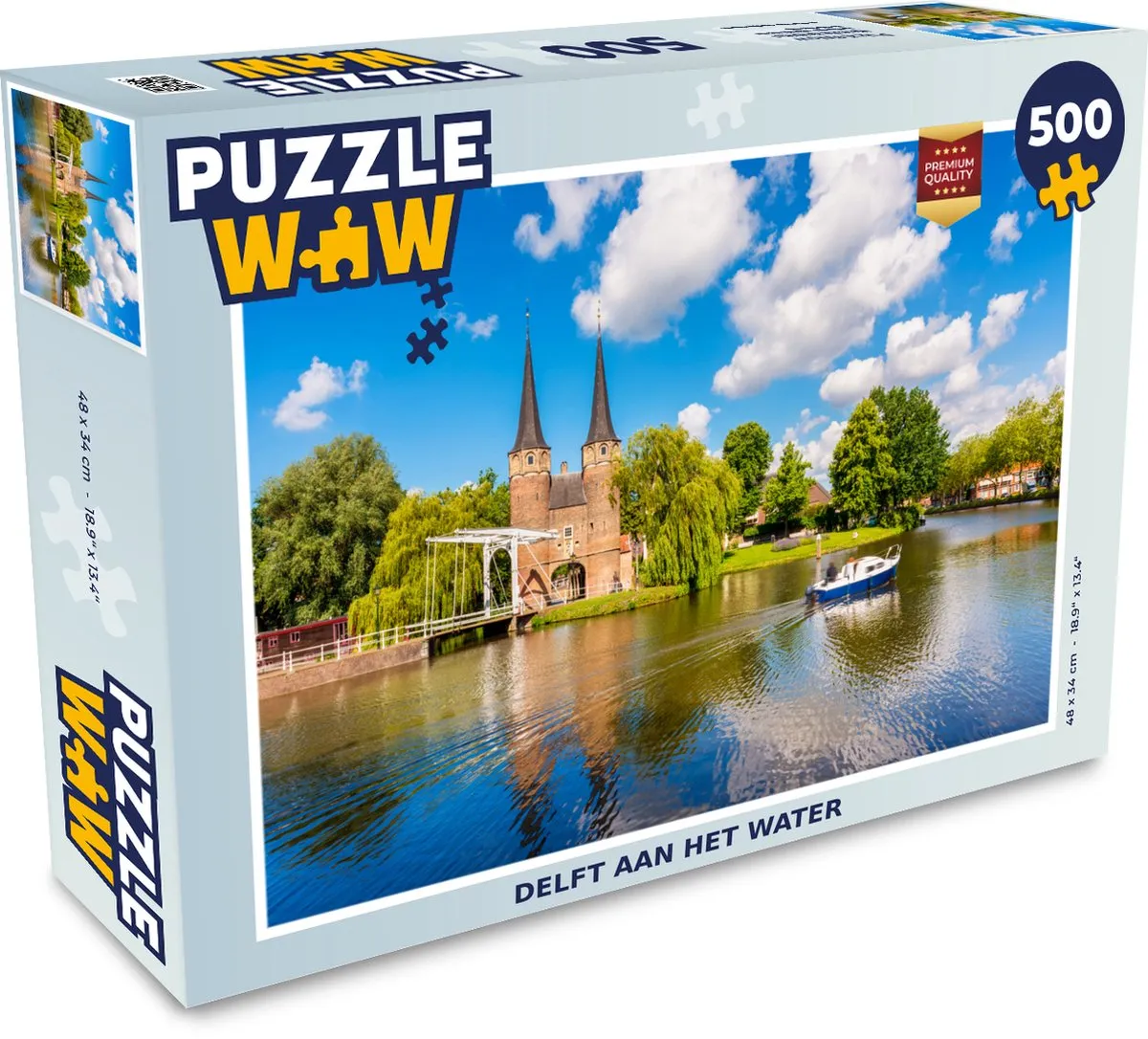PuzzleWow Delft Waterboot Legpuzzel 500 Stuks - Multicolor