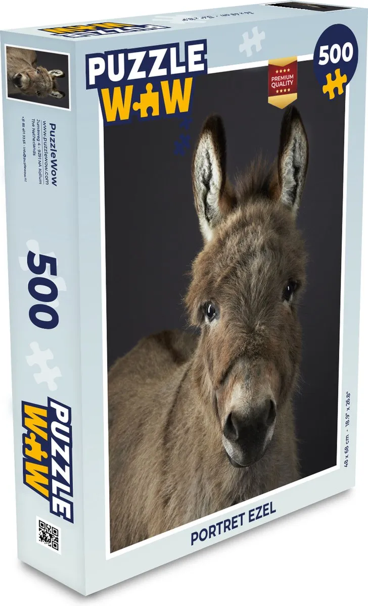 PuzzleWow Portret Ezel Legpuzzel 500 Stuks