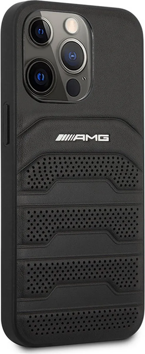 Mercedes-Benz AMG Perforated Back Case iPhone 14 Pro Max - Zwart