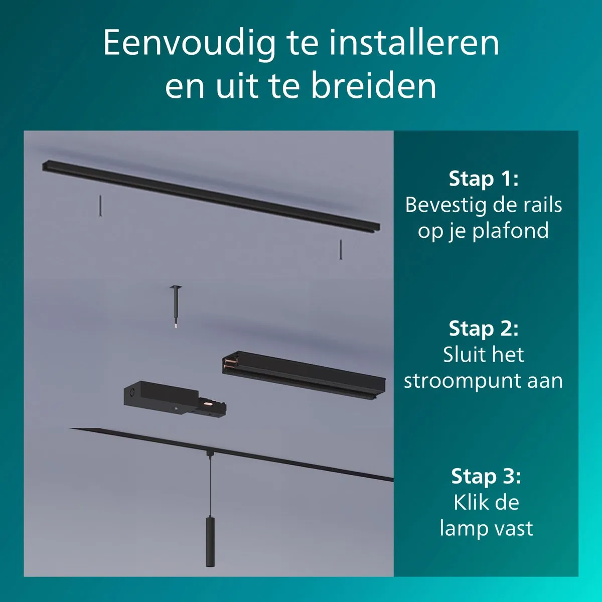 Philips LED EasyLink Paxie Hanglamp GU10 7W - Zwart