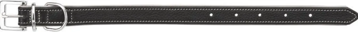 Trixie Active Comfort Leren Halsband 25mm - 31-37cm - Zwart/Grijs