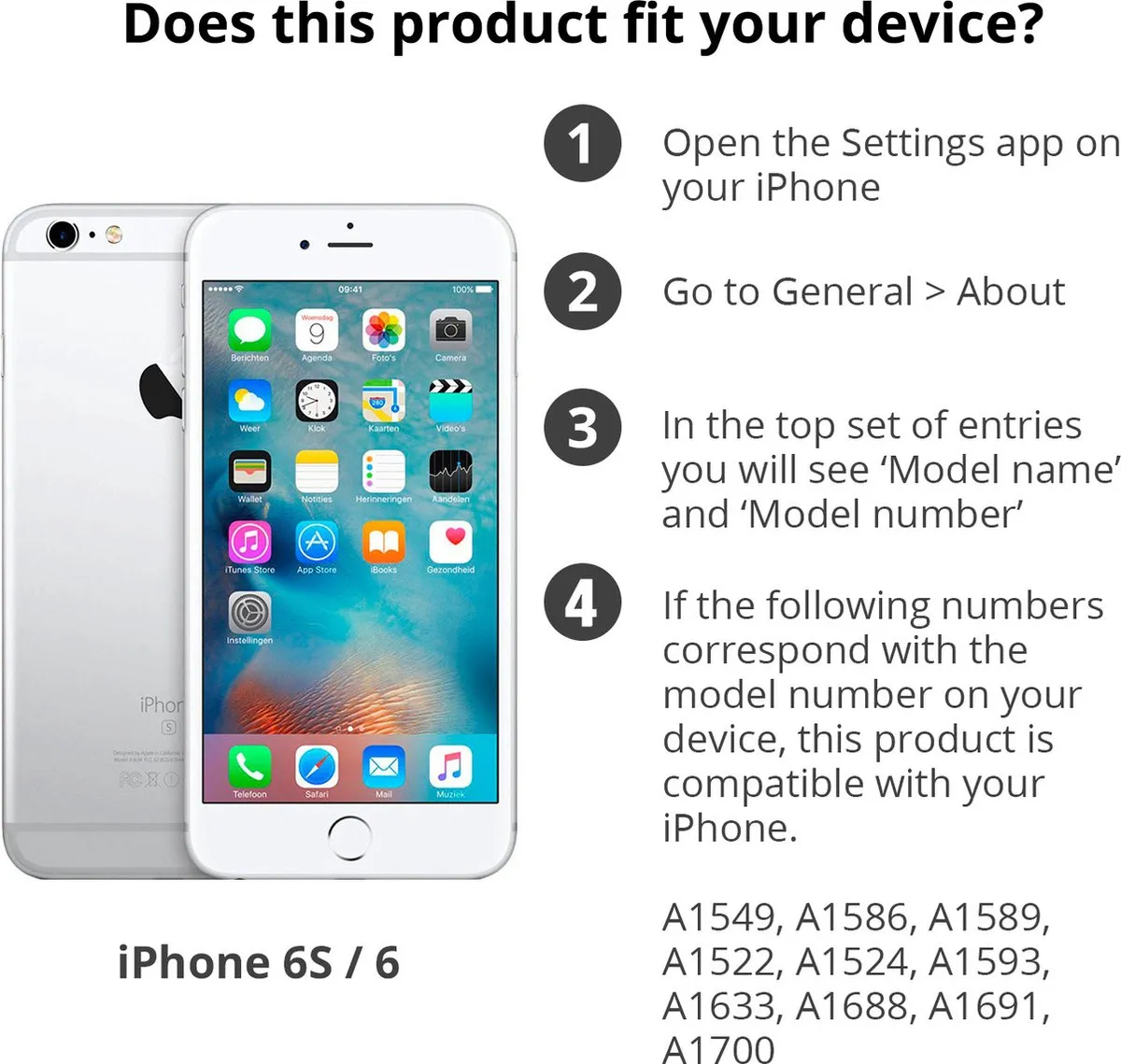 Apple Siliconen Back Cover iPhone 6/6s MKY02ZM/A - Donkergrijs - afbeelding 6 van 6