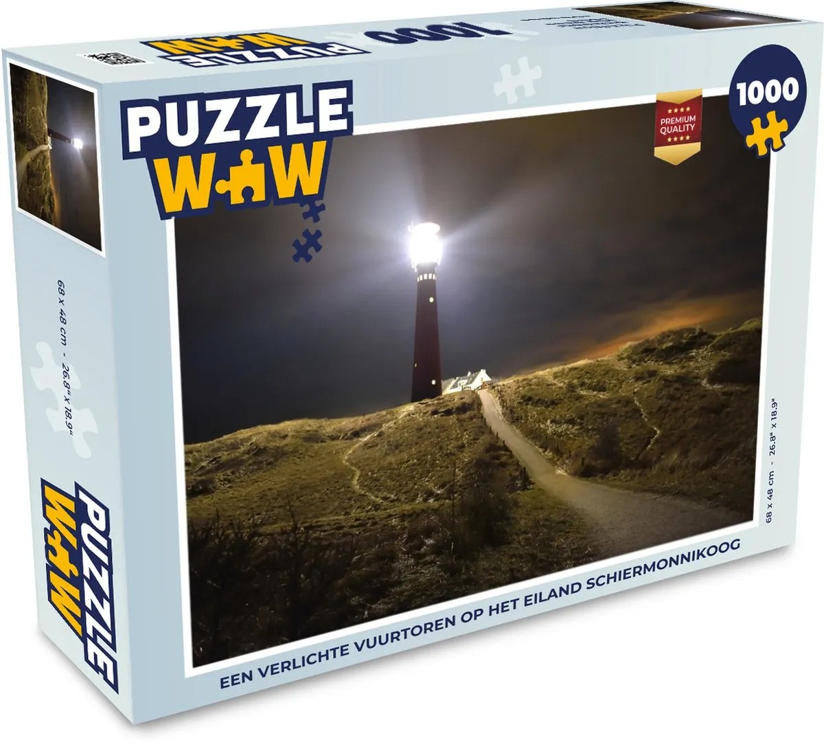 PuzzleWow Legpuzzel Schiermonnikoog Vuurtoren 1000 Stuks - Multicolor