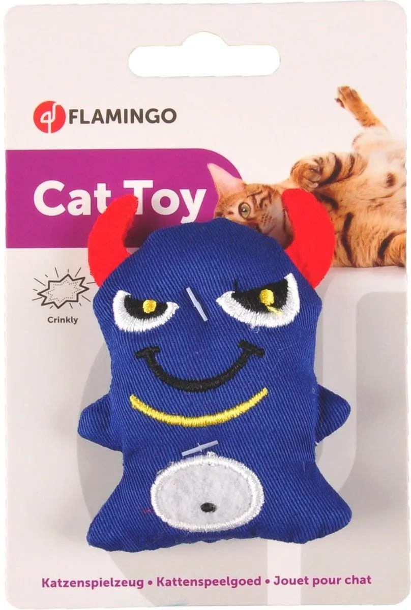 Flamingo Soccer Duivel Kattenspeeltje - Blauw