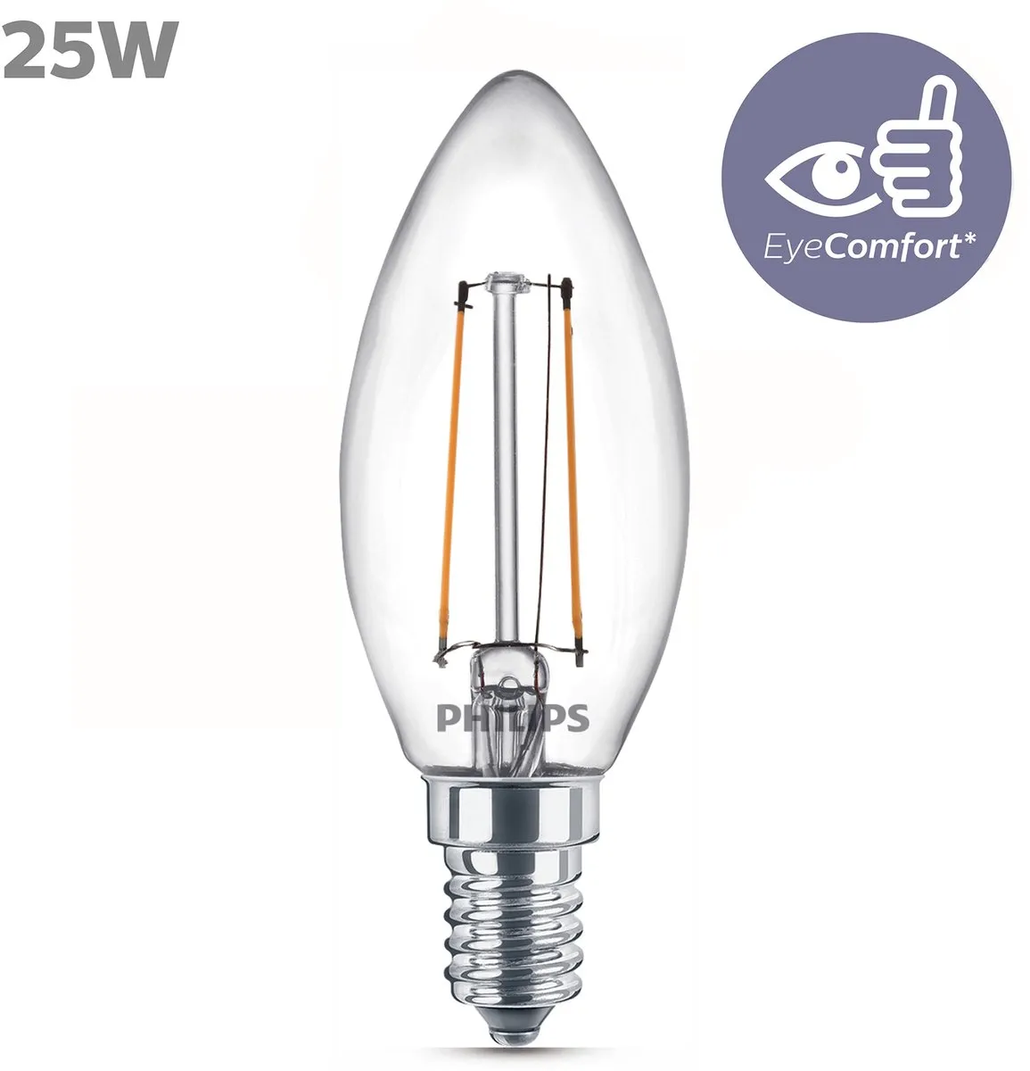 Philips LED Kaarslamp E14 Warmwit 2700K - 3 Stuks - afbeelding 6 van 6