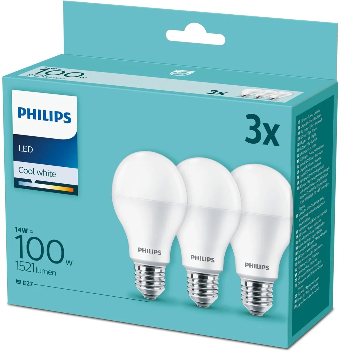 Philips LED 13W E27 Mat Koelwit - 3 Stuks