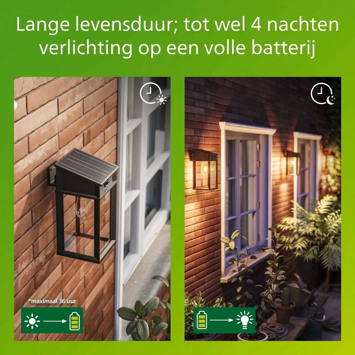 Philips Geri Wandlamp Solar 3.2W - Zwart