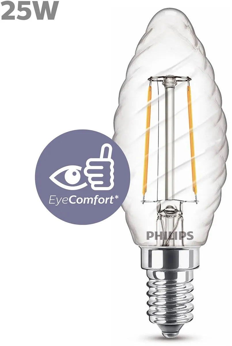 Philips LED Kaarslamp E14 Warmwit 2W