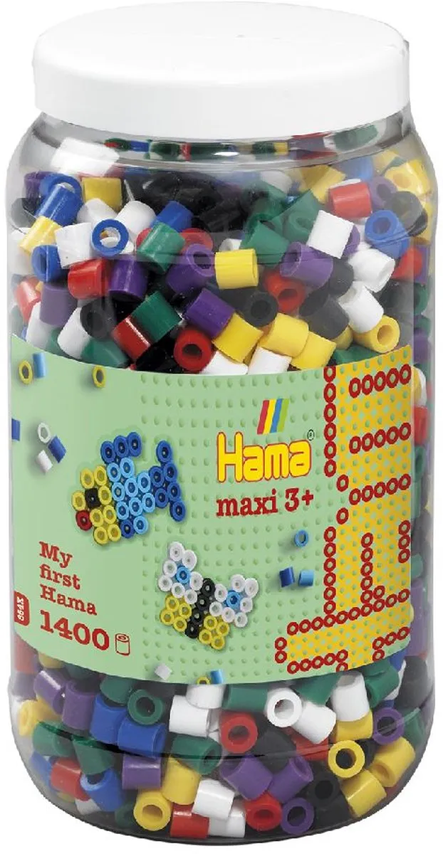 Hama Maxi Beads Strijkkralen - 1400 Stuks - 6 Kleuren