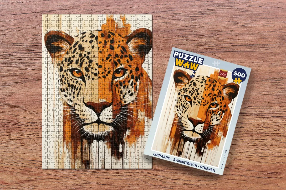 PuzzleWow Luipaard Symmetrisch Legpuzzel 500 Stuks
