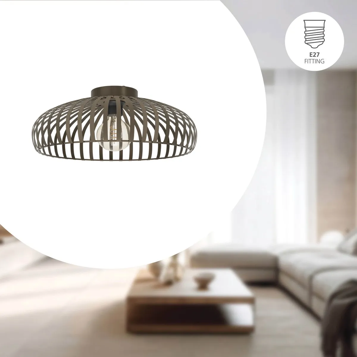 Eglo Mogano 3 Plafondlamp Ø43cm - Brons