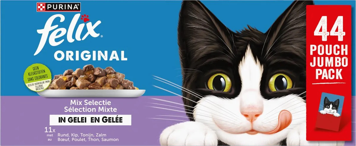 Felix Original Gelei Mix Selectie Kattenvoer - 44 x 85g