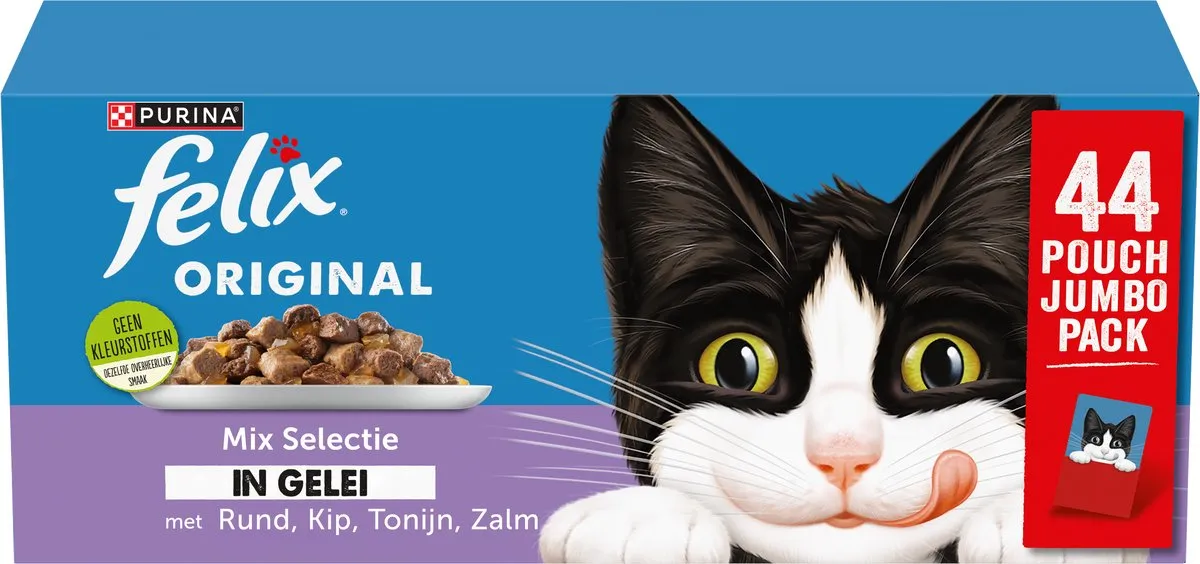 Felix Original Gelei Mix Selectie Kattenvoer - 44 x 85g