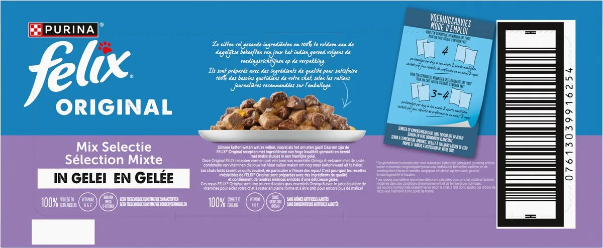 Felix Original Gelei Mix Selectie Kattenvoer - 44 x 85g