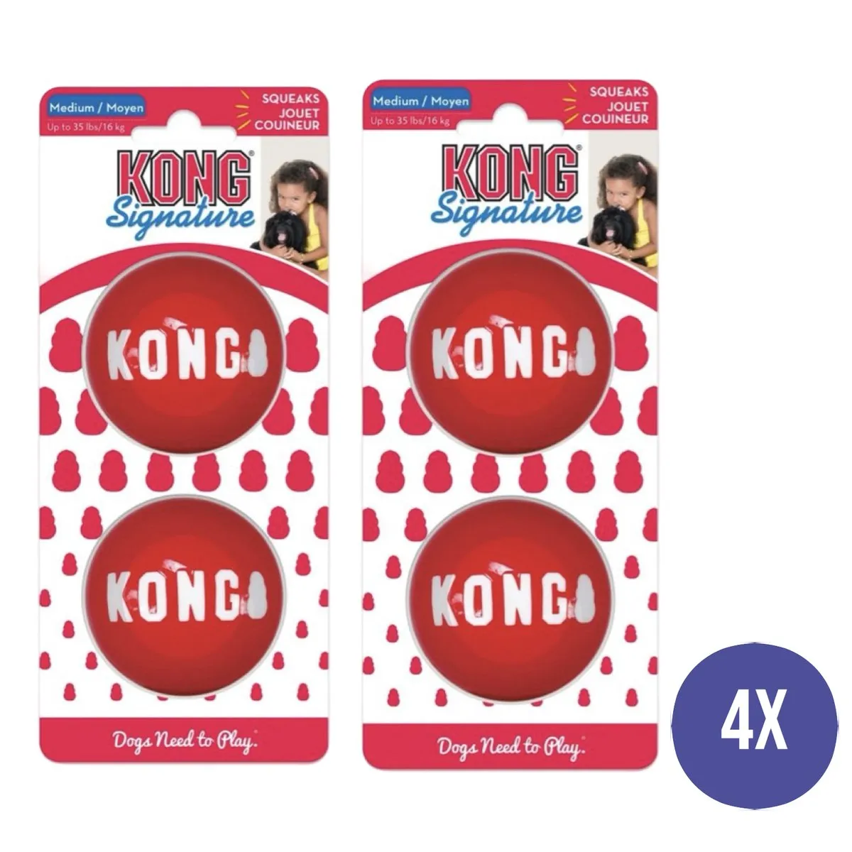 KONG Signature Balls - 2 Stuks - Rood