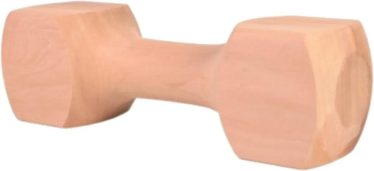 Trixie Houten Apporteerblok Gehoekt 650g - Naturel