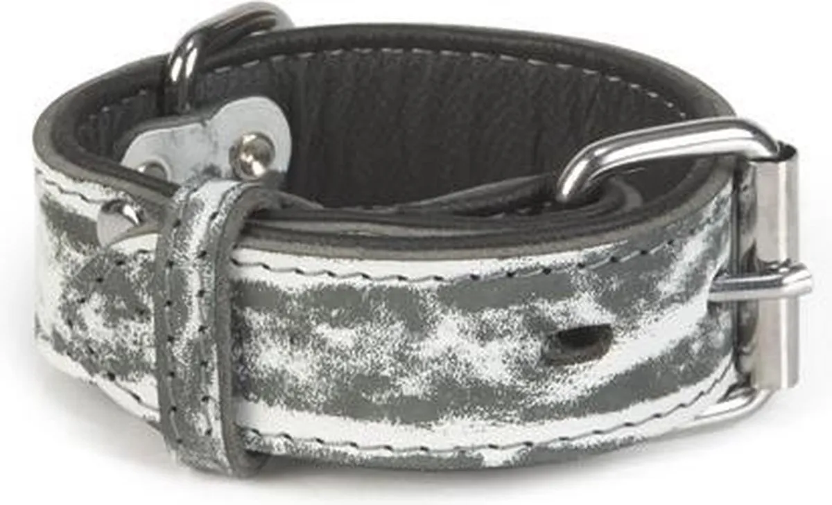 Beeztees Leren Halsband Safari M - Zwart