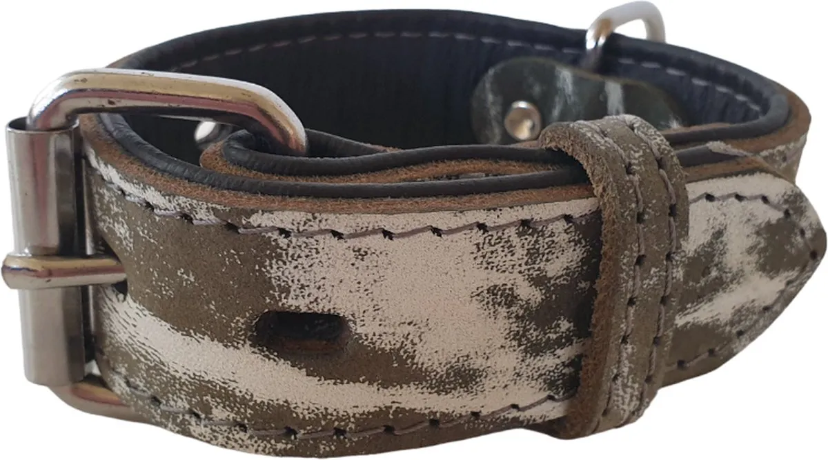 Beeztees Leren Halsband Safari M - Zwart