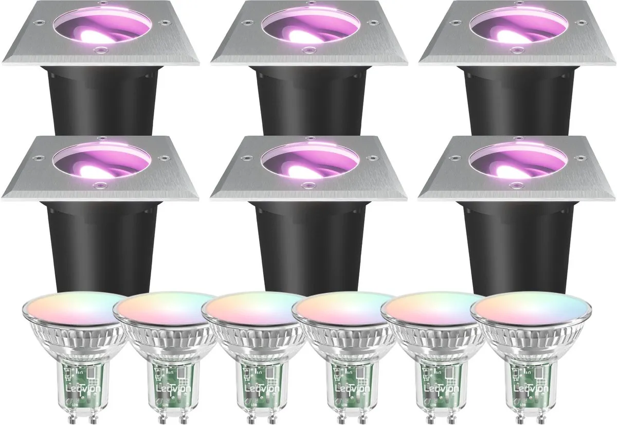 LEDVION 6X Smart LED Grondspot 4,9W RGB+CCT