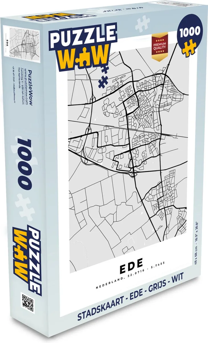 PuzzleWow Stadskaart Ede Legpuzzel 1000 Stuks