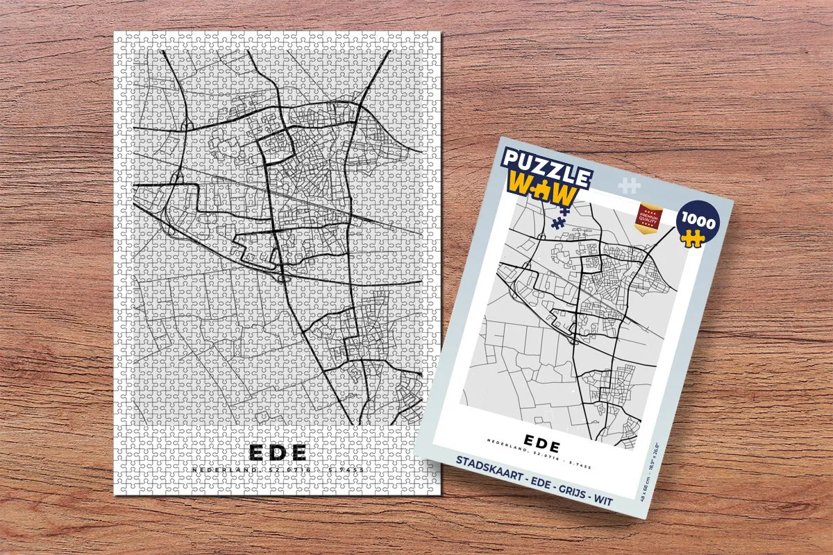 PuzzleWow Stadskaart Ede Legpuzzel 1000 Stuks - Multicolor