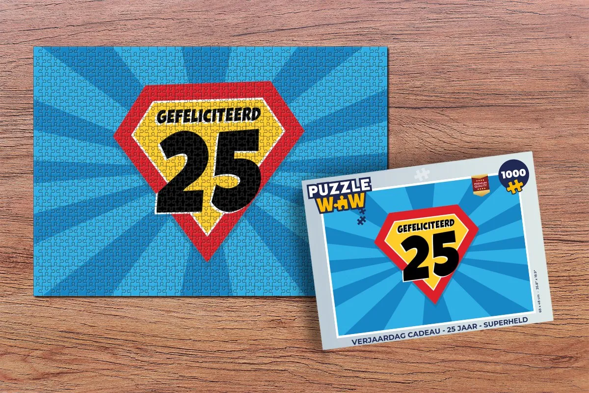 PuzzleWow Superheld Legpuzzel 1000 Stuks - 25 Jaar