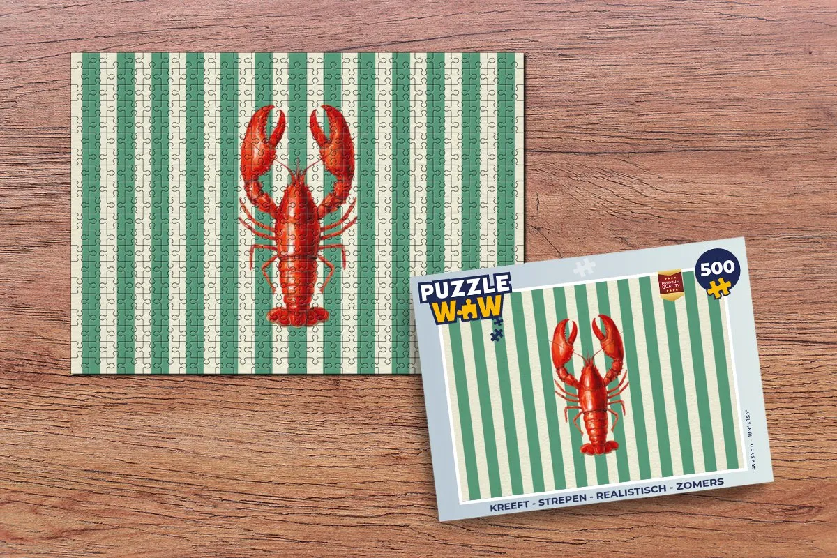 PuzzleWow Kreeft Strepen Realistische Legpuzzel 500 Stuks - Multicolor