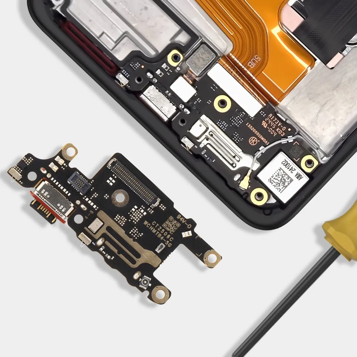 Xiaomi Vervangende USB-C Oplaadconnector Poco X7 Pro - Zwart