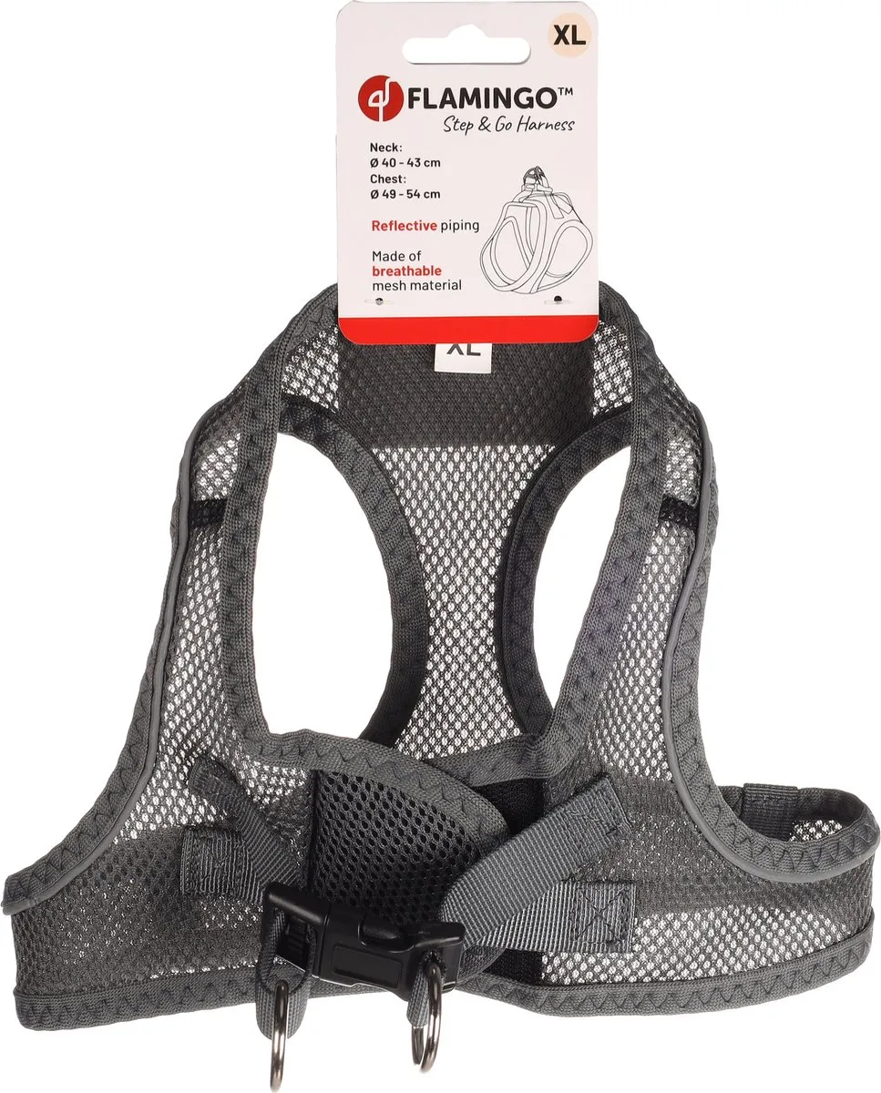 Flamingo Bento Step&go Hondenharnas - Grijs XL - afbeelding 4 van 6