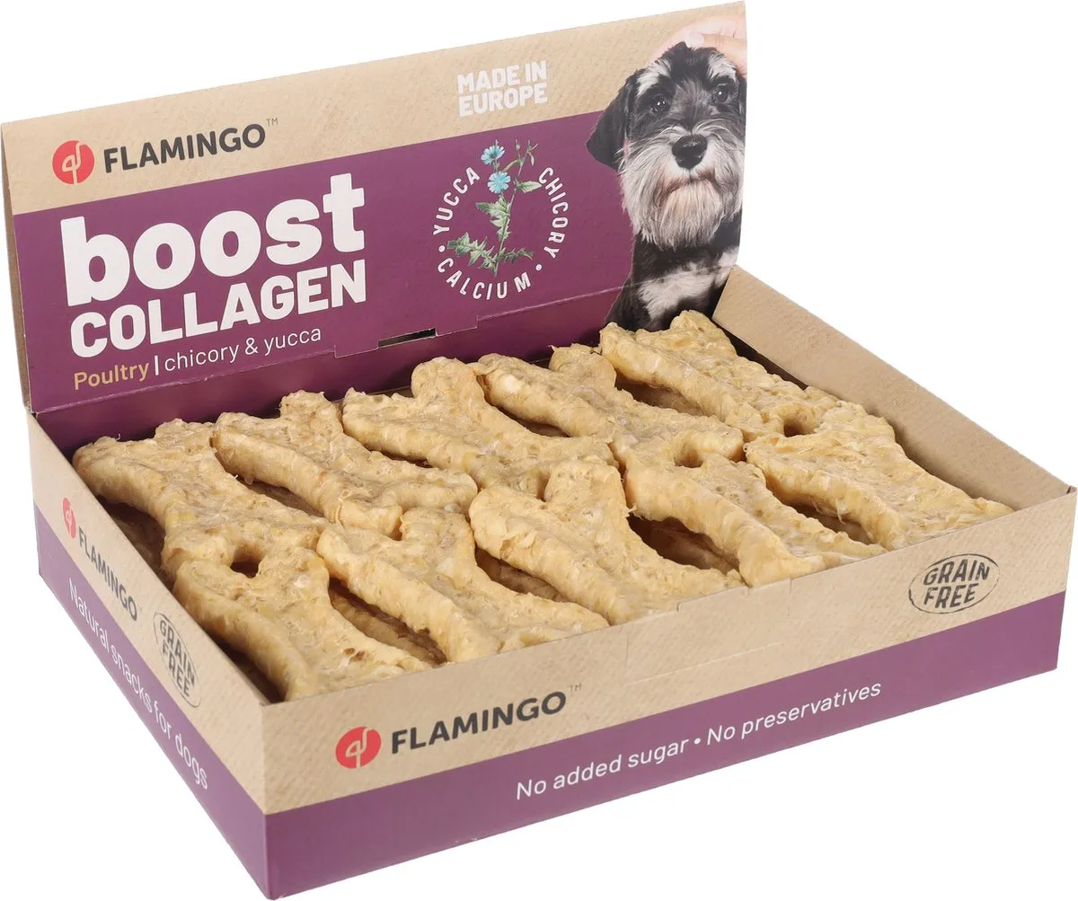 Flamingo Boost Been Met Kip En Collageen Honden Snacks 30 Stuks - afbeelding 2 van 2