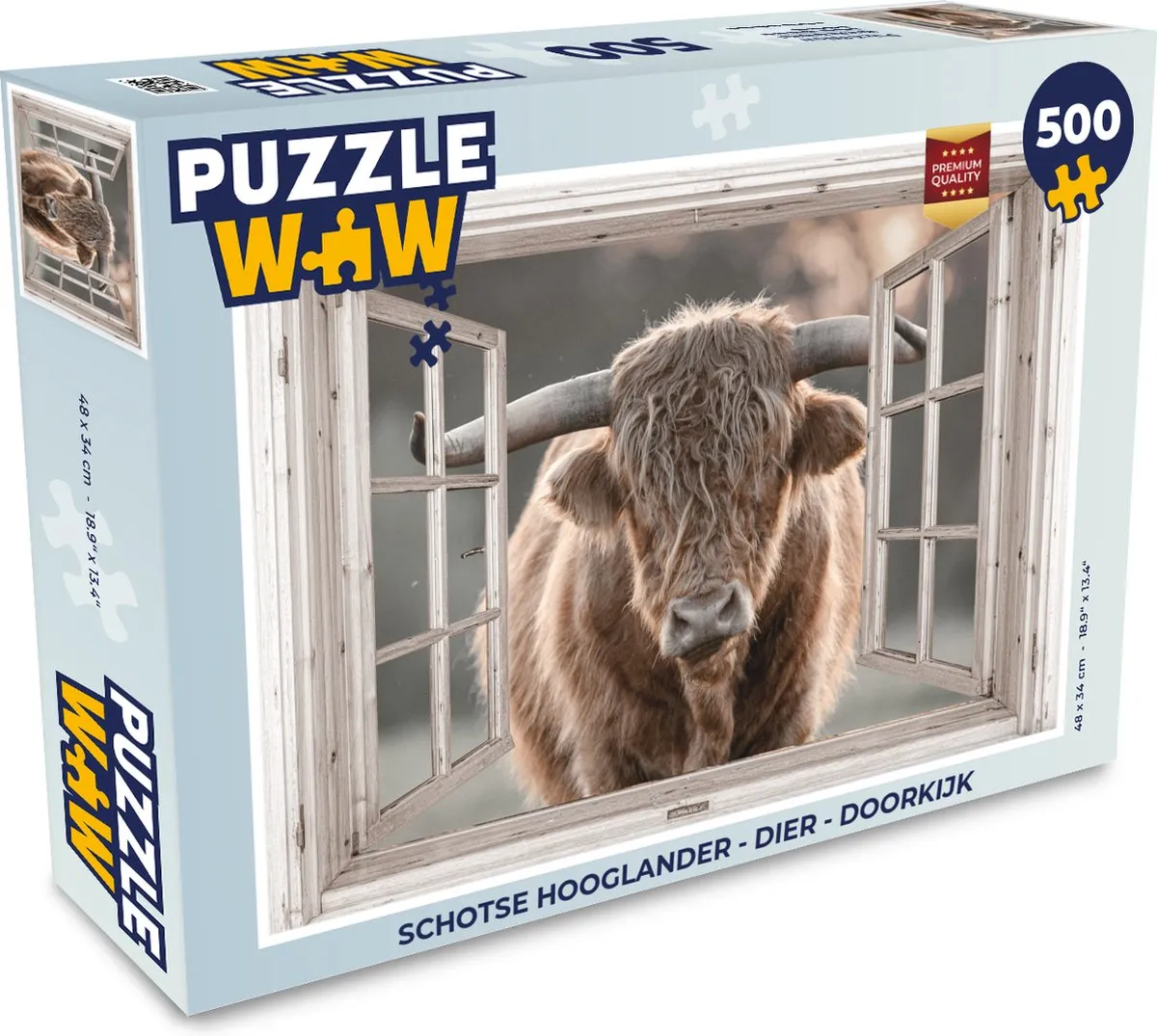 PuzzleWow Schotse Hooglander Legpuzzel 500 Stuks - Multicolor