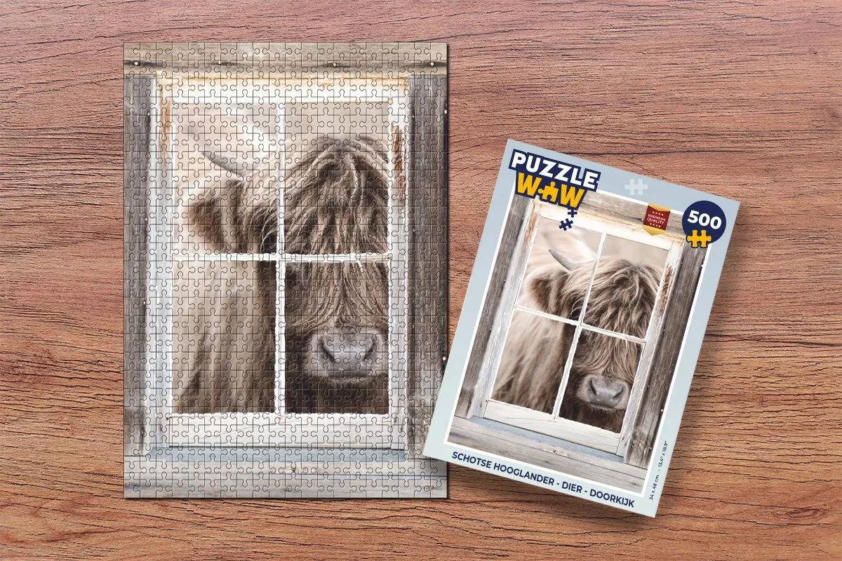 PuzzleWow Schotse Hooglander Legpuzzel 500 Stuks - Multicolor