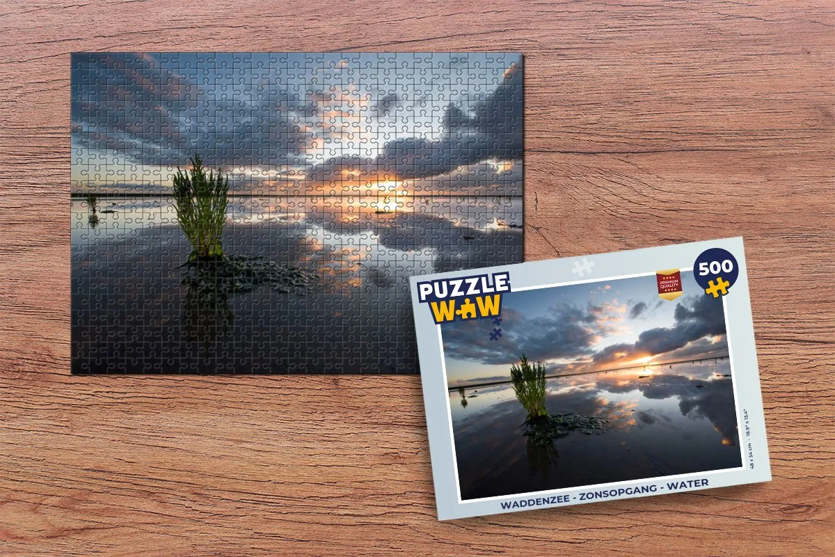 PuzzleWow Waddenzee Zonsopgang Legpuzzel 500 Stuks - Multicolor