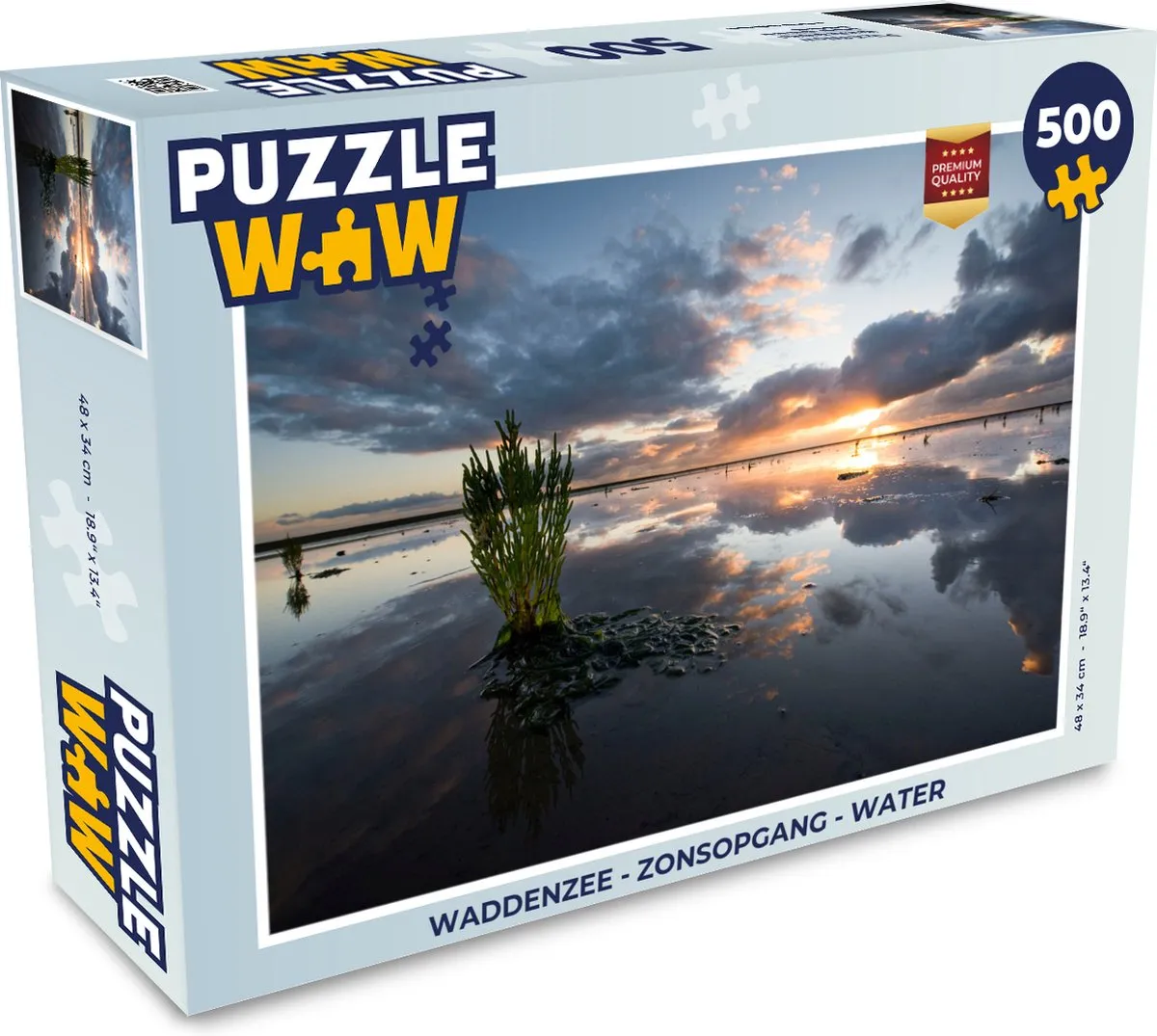 PuzzleWow Waddenzee Zonsopgang Legpuzzel 500 Stuks
