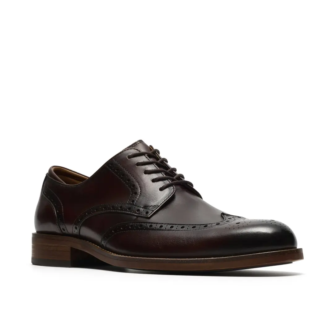 Clarks Craft Remi Tip Heren Veterschoenen - Bruin - afbeelding 3 van 6