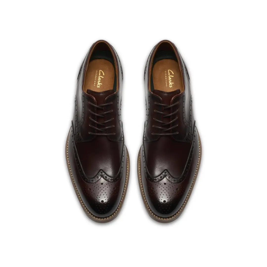 Clarks Craft Remi Tip Heren Veterschoenen - Bruin - afbeelding 4 van 6