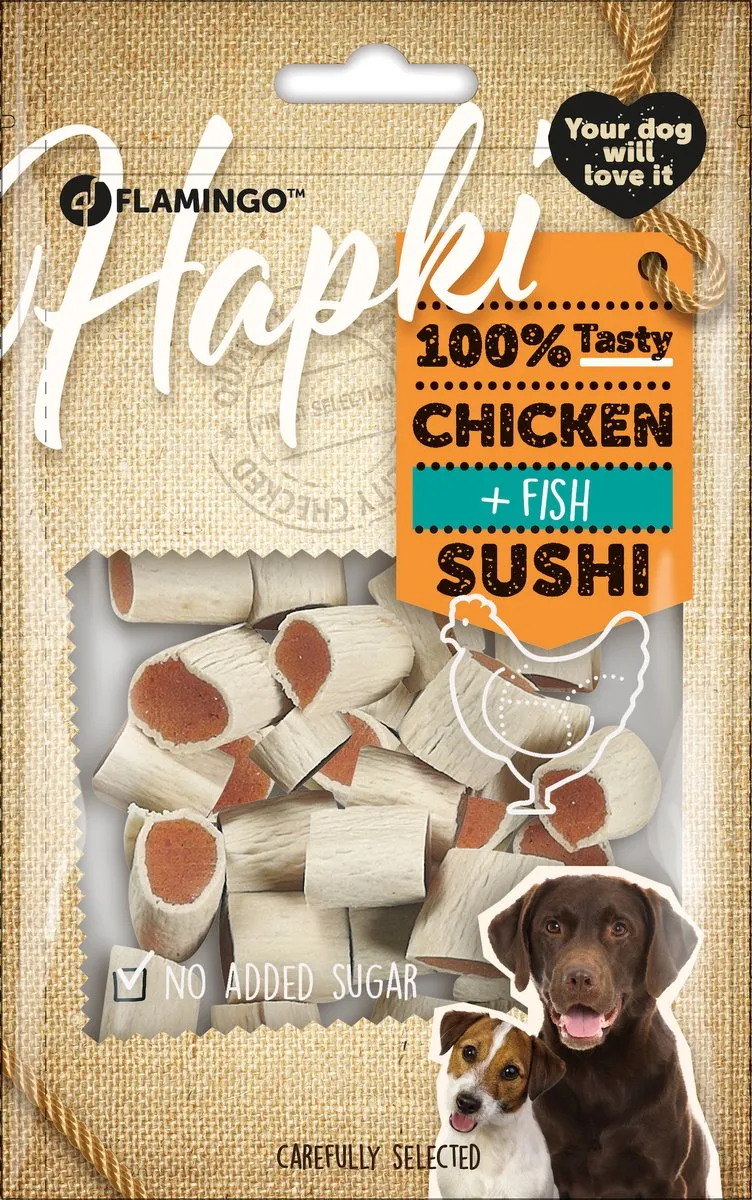 Flamingo Hondensnack Chick'n Sushi 85g