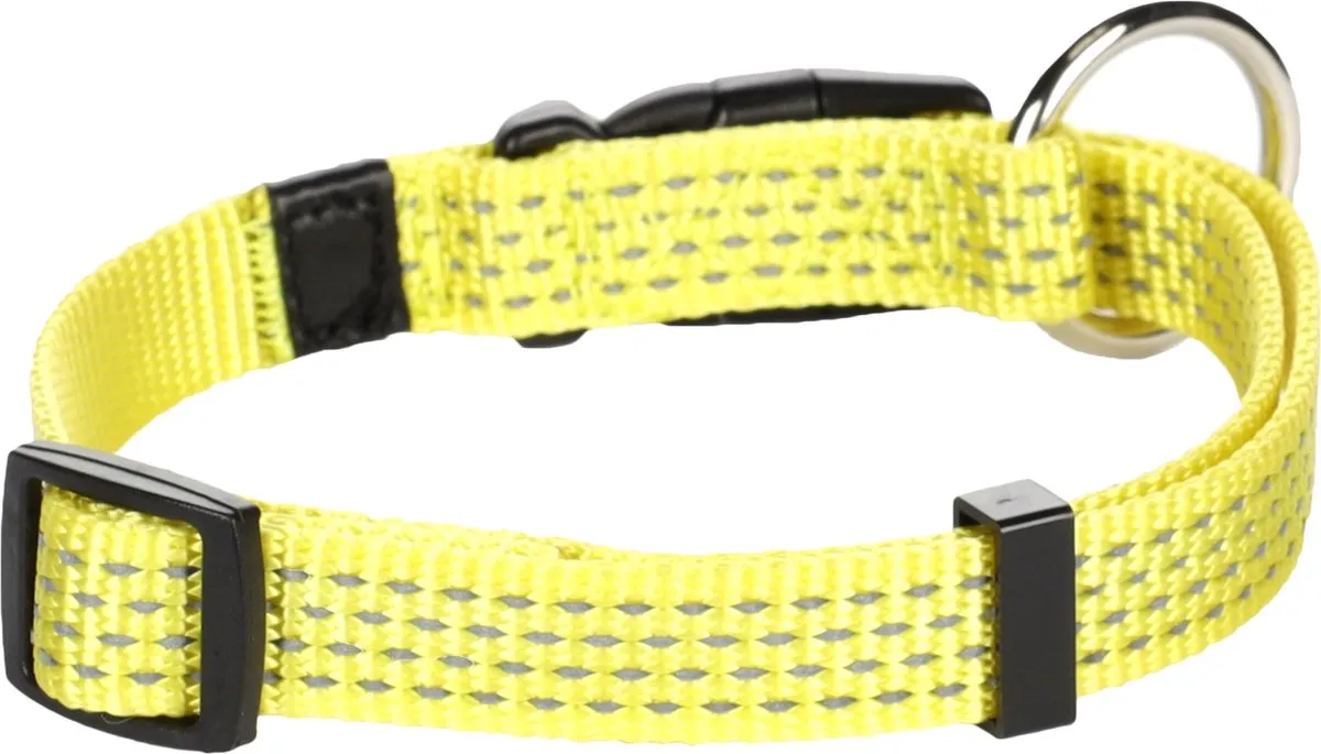 Flamingo Halsband Hond - Fluogeel - S 30-45cm
