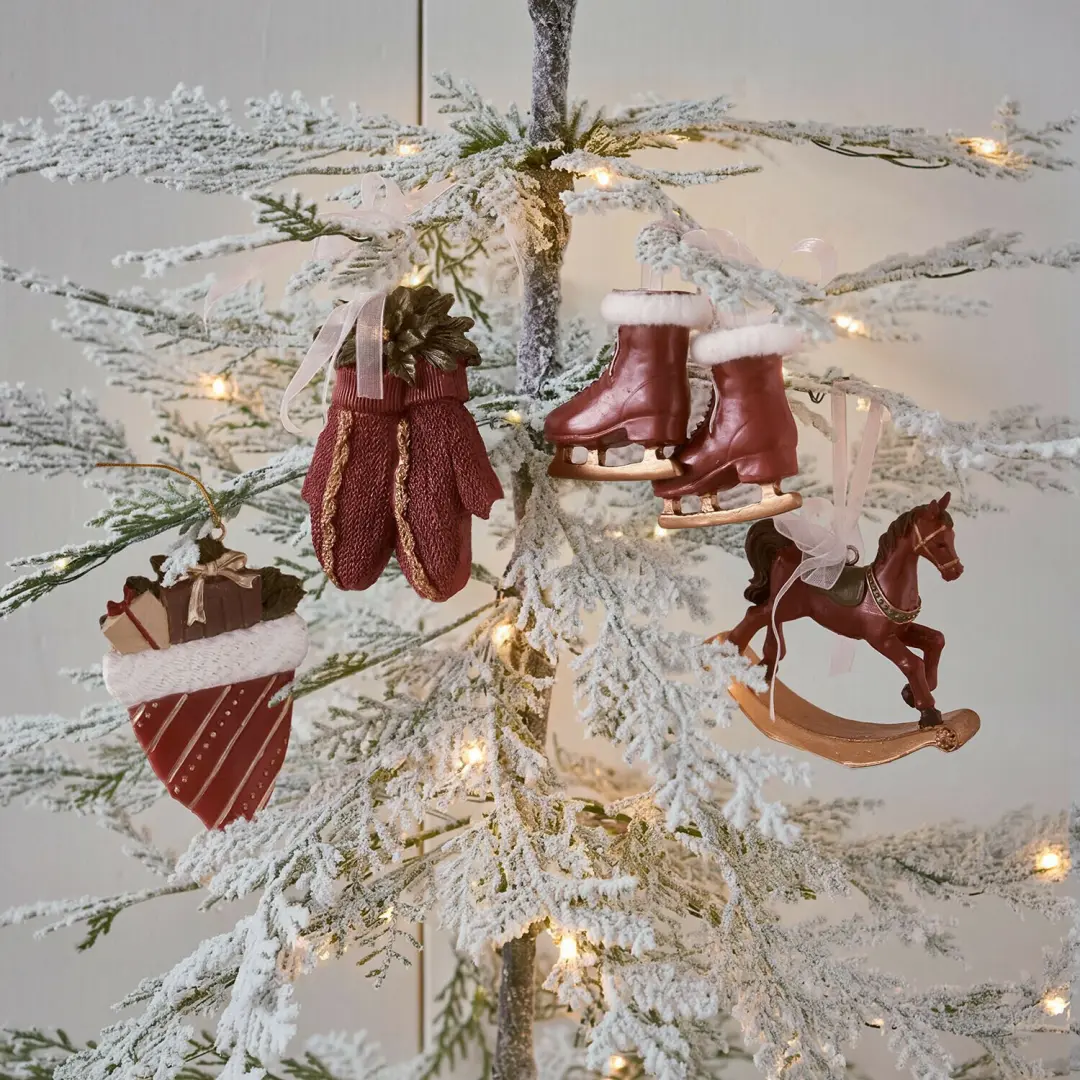 Loberon Maisonpetite Hangers - 4 Stuks - Rood/ Groen - afbeelding 2 van 4